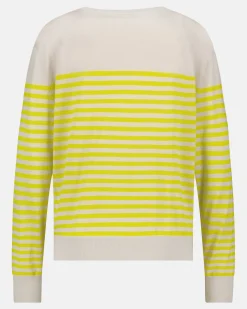 Luxueuze 100% Merino Smerlada Gestreepte Blouse