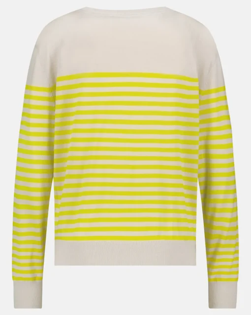 Luxueuze 100% Merino Smerlada Gestreepte Blouse